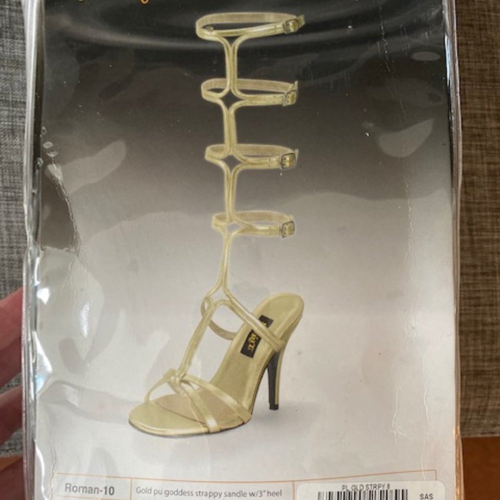 Spirit Halloween Gold Gladiator Sandals